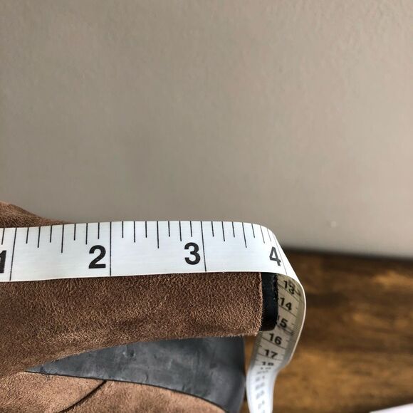 Revamped Suede Tie Up Ankle Chunky Heeled Booties Boots Heels Tan Brown - Picture 12 of 15